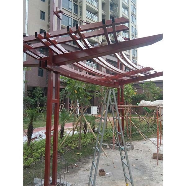 ইস্পাত কাঠামো বাগান শ্যাড কাস্টম গ্রিড অ্যান্টি-কোরোসিওন আউটডোর করিডোর গ্যালারী