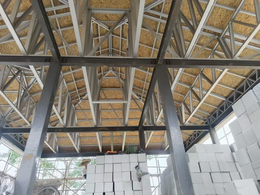 হালকা ইস্পাত ফ্রেম স্টিলের কাঠামো প্রিফ্যাব্রিকেটেড বিলাসবহুল ভিলা দুই তলা প্রিফ্যাব হাউস